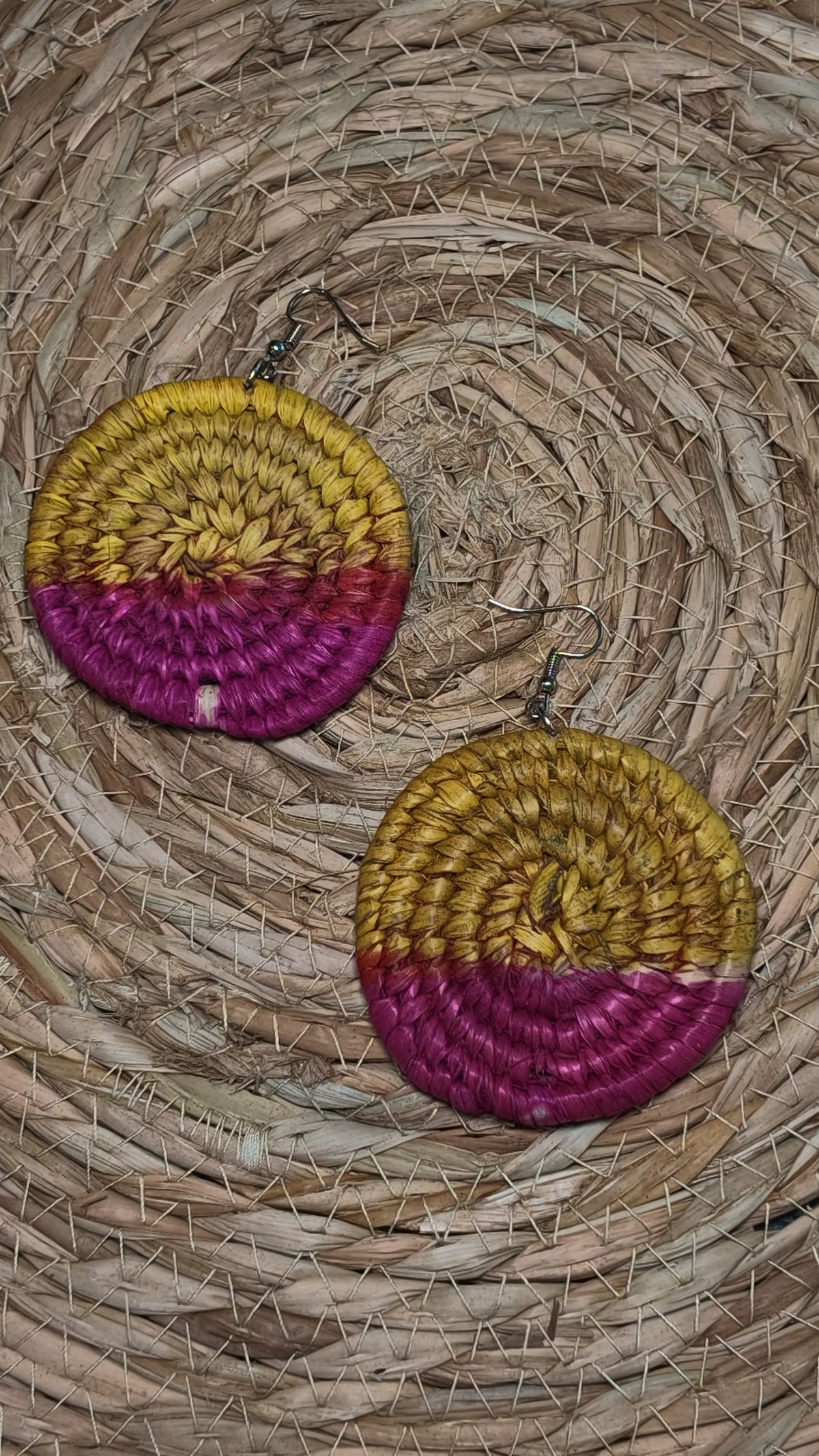 Hand-Woven Raffia Statement Drop Earrings | Bohemian Artisan Jewelry | Agbeke Style