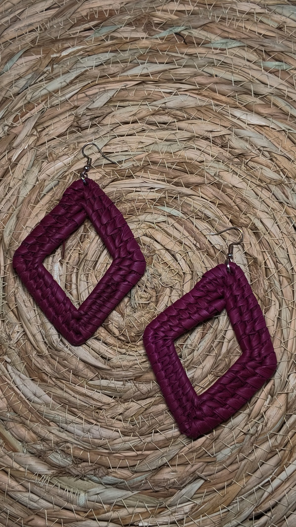 Hand-Woven Raffia Statement Drop Earrings | Bohemian Artisan Jewelry | Agbeke Style