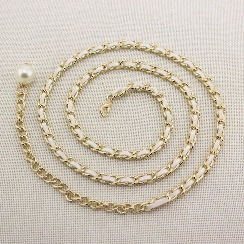*Faux Pearl Pendant Chain Belt | Women's Waist Accessory | Agbeke Style