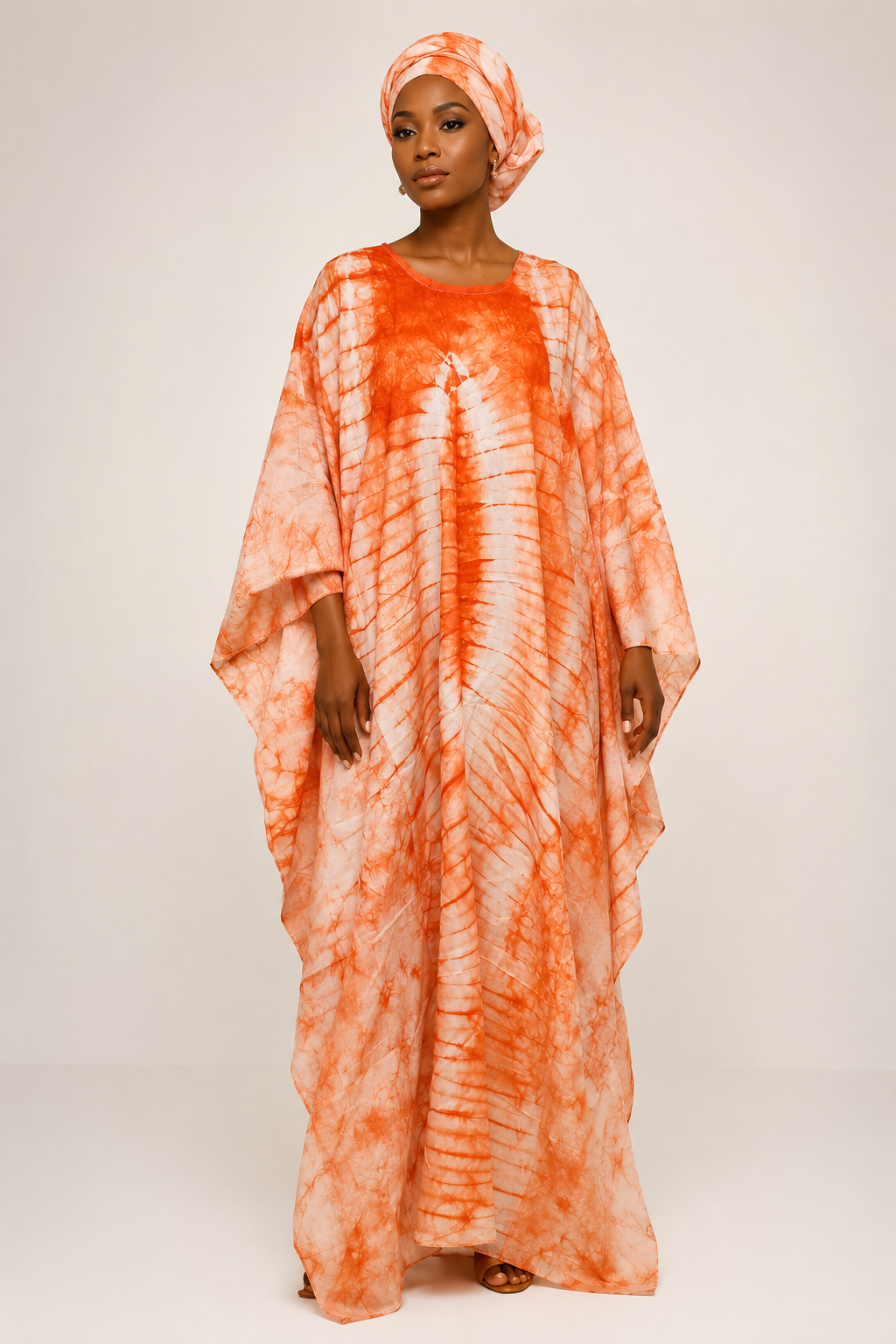 *Adire Silk Caftan | African Print Maxi Dress| Agbeke Style