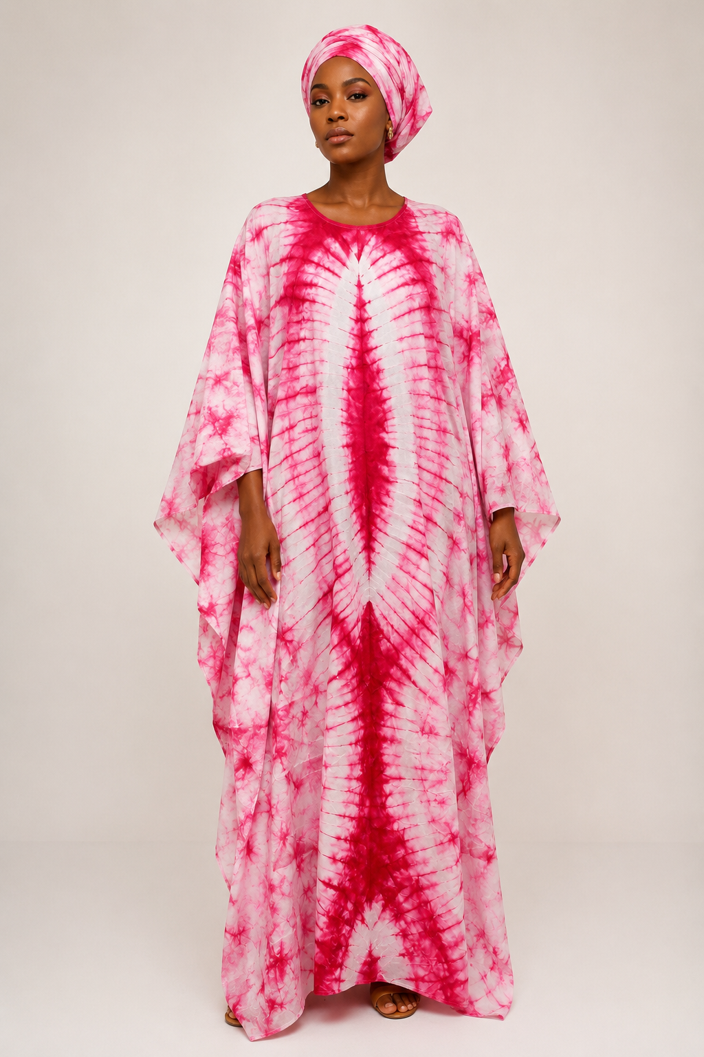 *Adire Silk Caftan | African Print Maxi Dress| Agbeke Style