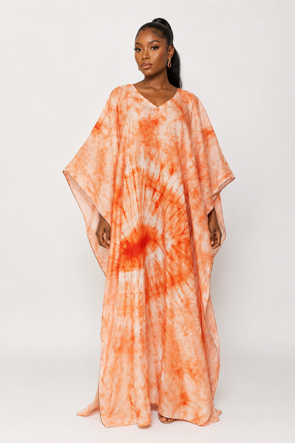 *Adire Silk Caftan | African Print Maxi Dress| Agbeke Style