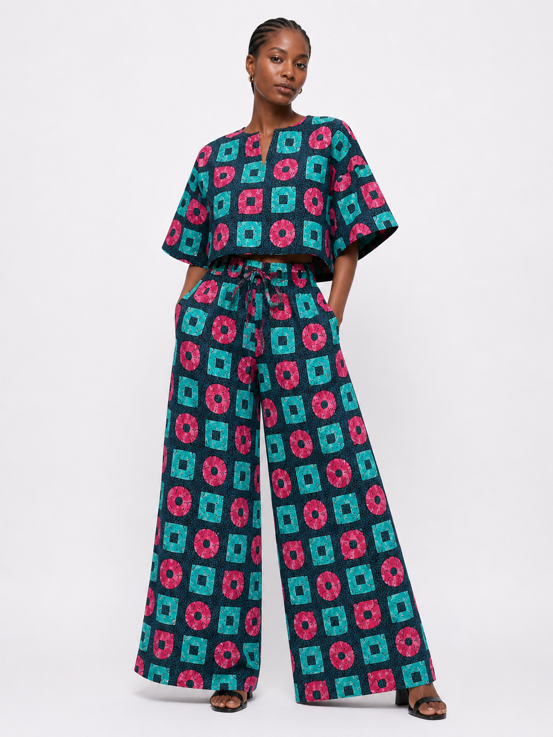 Ankara Crop Top & Wide Leg Palazzo Set | African Print Co-ord | Agbeke Style