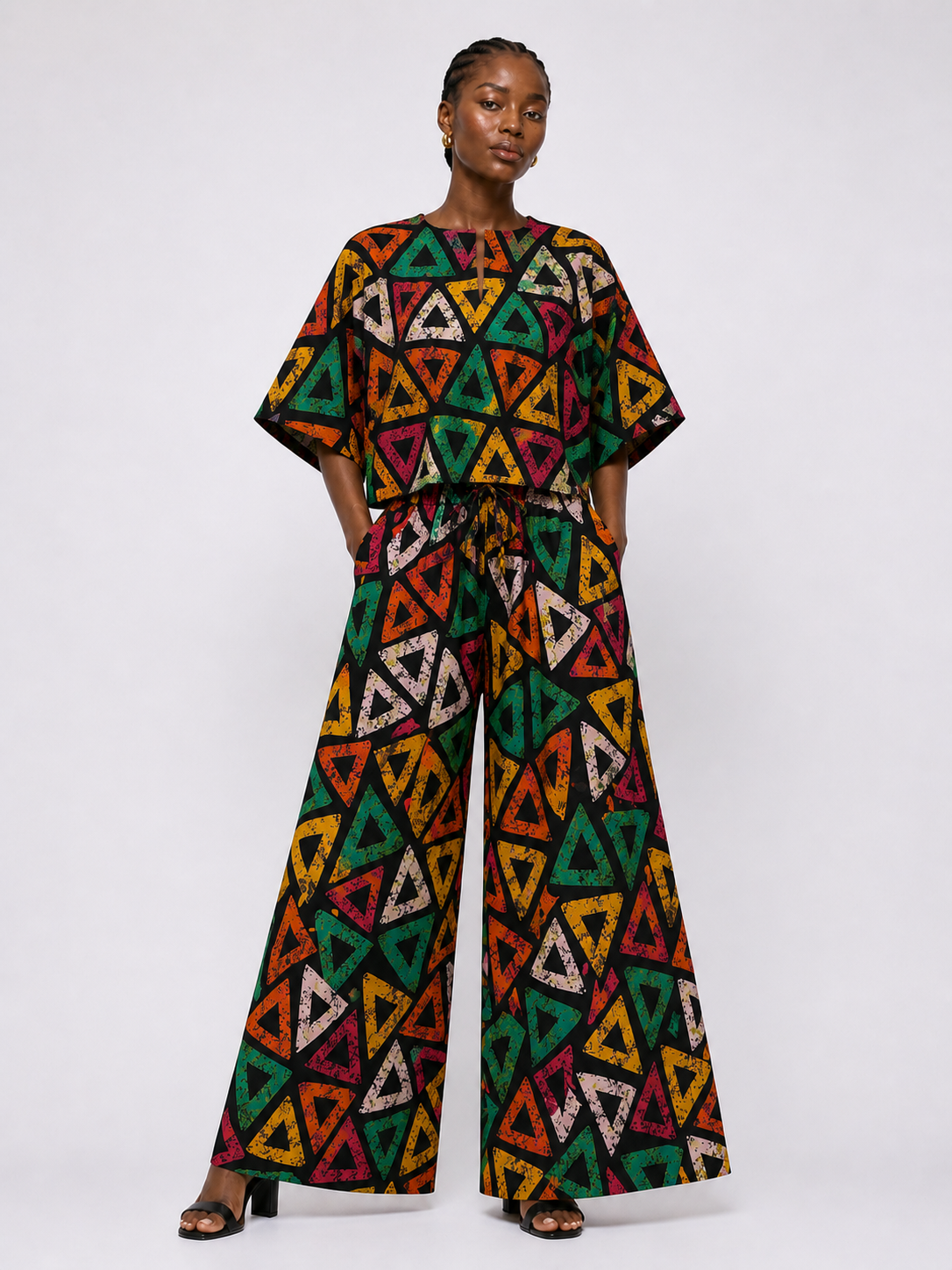 Ankara Crop Top & Wide Leg Palazzo Set | African Print Co-ord | Agbeke Style