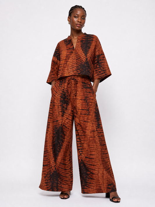 Ankara Crop Top & Wide Leg Palazzo Set | African Print Co-ord | Agbeke Style
