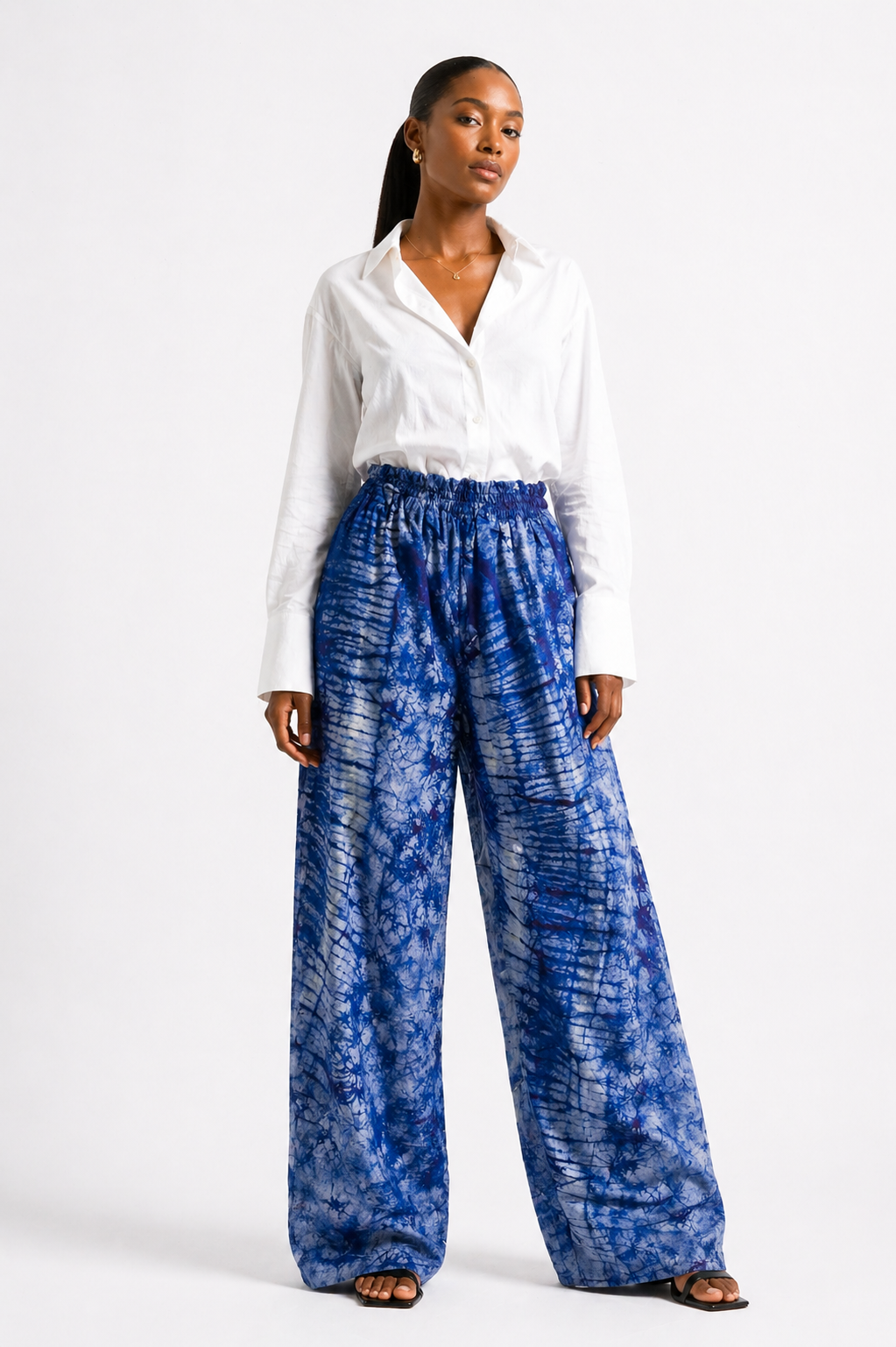 *Adire Wide Leg Pants | African Print Trousers | Agbeke Style