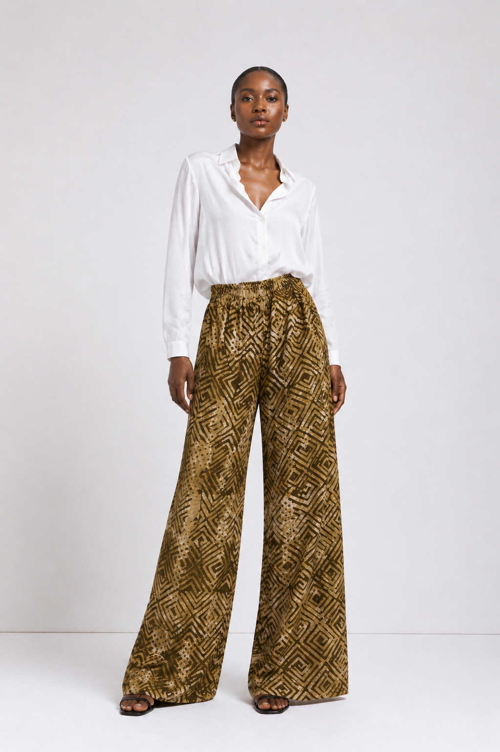 *Adire Wide Leg Pants | African Print Trousers | Agbeke Style