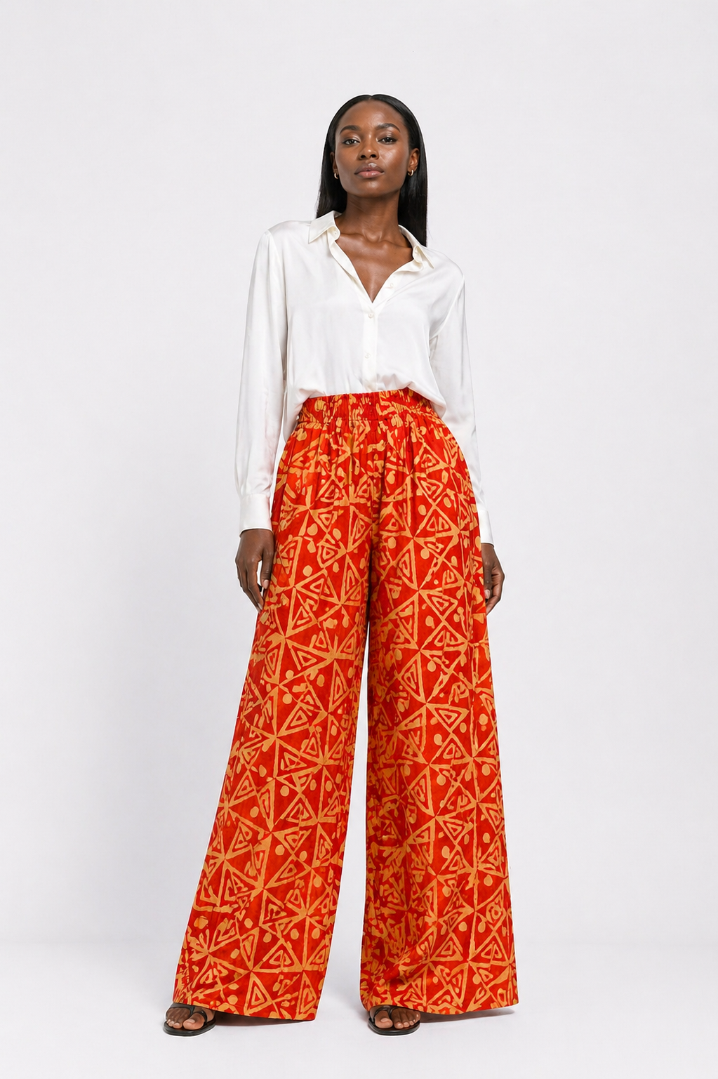 *Adire Wide Leg Pants | African Print Trousers | Agbeke Style