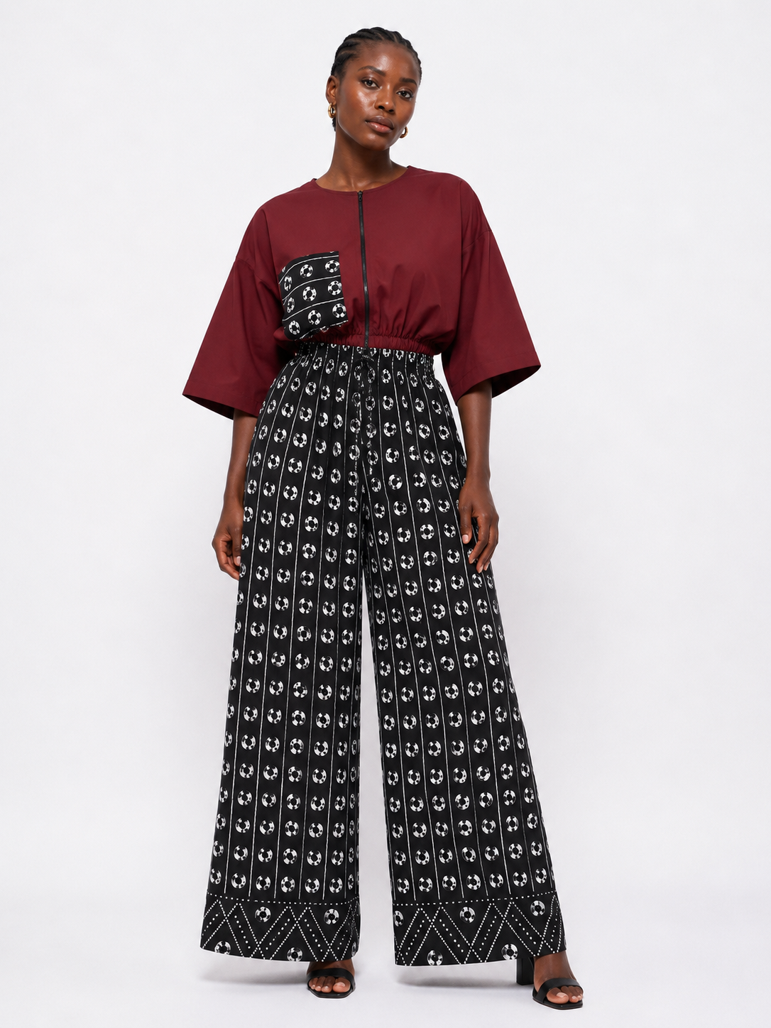 Ankara 2-Piece Zip Top & Wide Leg Palazzo Set | Agbeke Style