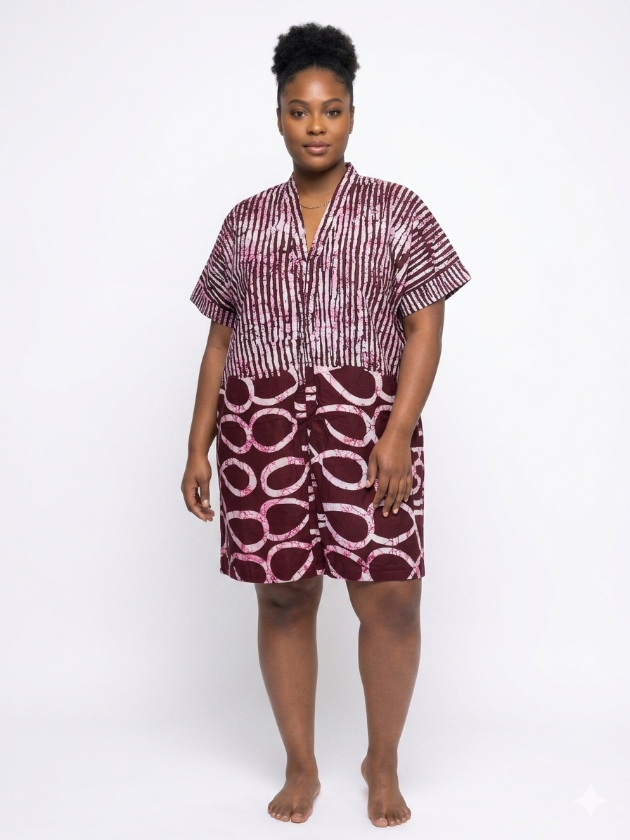 Ankara Kimono Mini Dress | African Print Dress | Agbeke Style