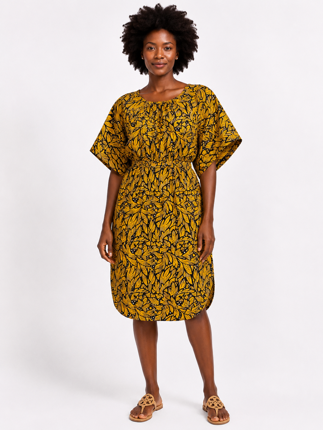 Ankara Butterfly Knee Length Dress | African Print Kaftan | Agbeke Style