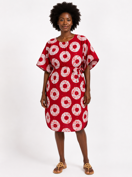 Ankara Butterfly Knee Length Dress | African Print Kaftan | Agbeke Style