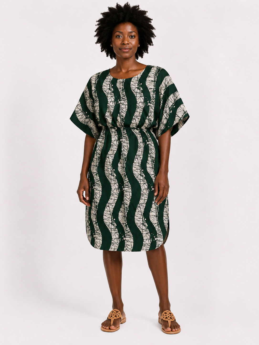 Ankara Butterfly Knee Length Dress | African Print Kaftan | Agbeke Style