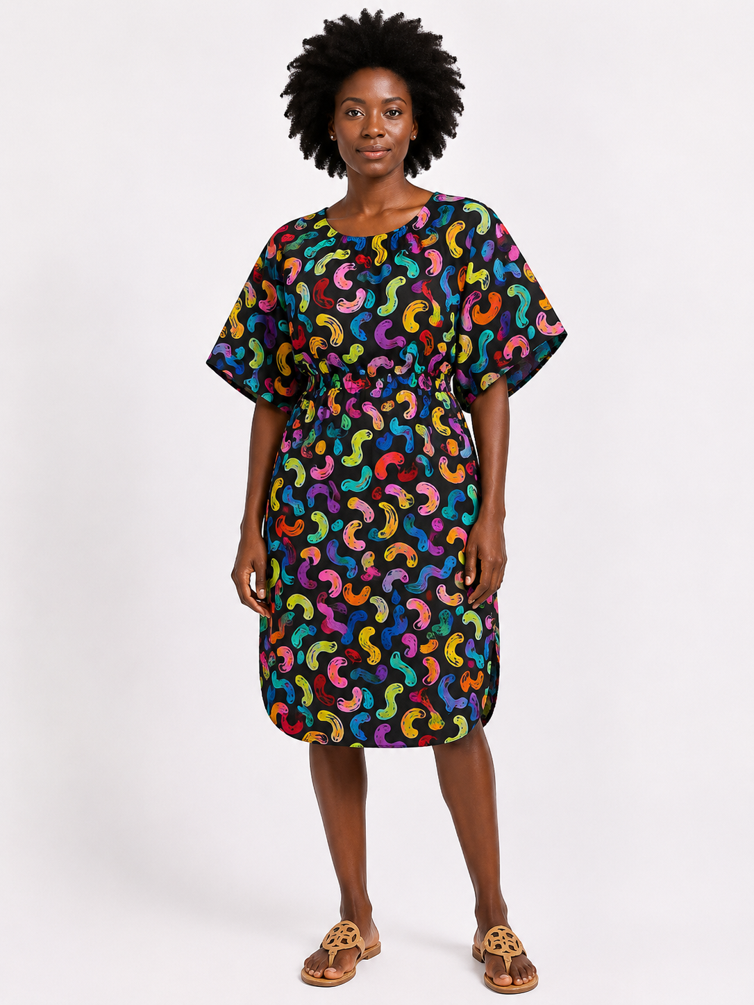 Ankara Butterfly Knee Length Dress | African Print Kaftan | Agbeke Style