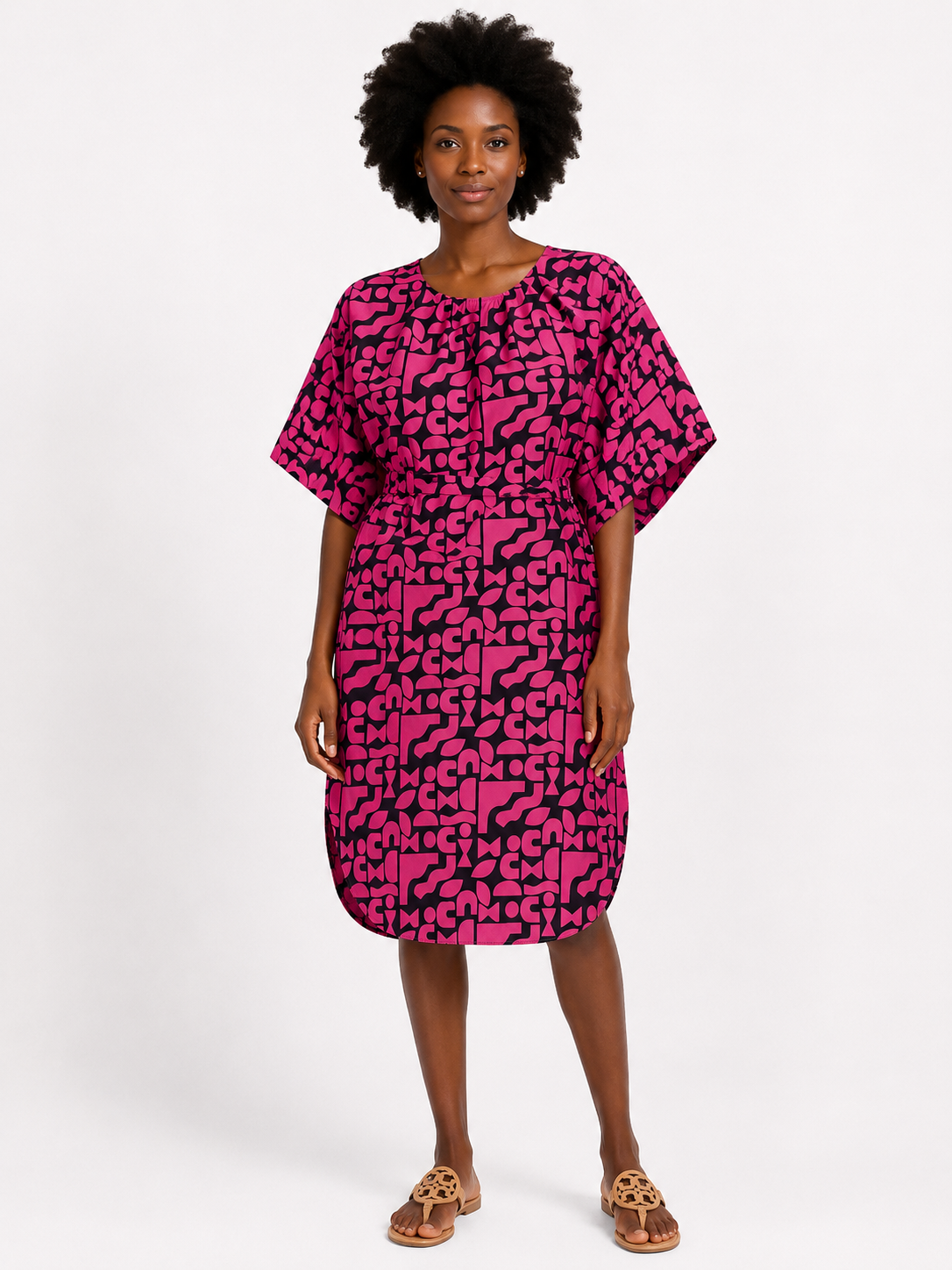 Ankara Butterfly Knee Length Dress | African Print Kaftan | Agbeke Style