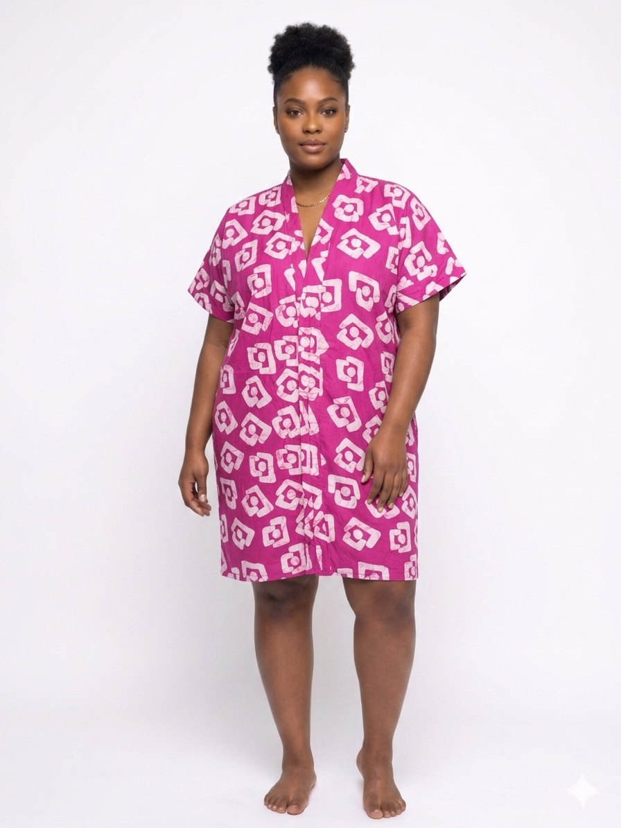 Ankara Kimono Mini Dress | African Print Dress | Agbeke Style