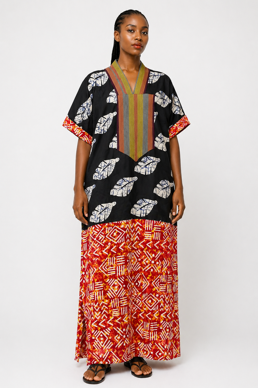 Ankara & Asooke Bubu Dress  | African Print Kaftan | Agbeke Style