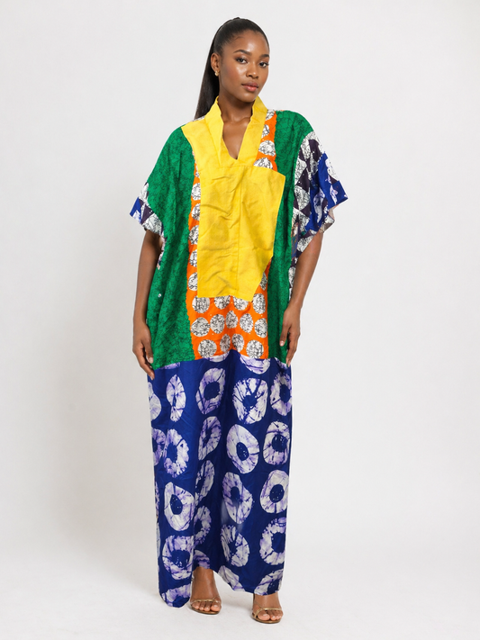Ankara & Asooke Bubu Dress  | African Print Kaftan | Agbeke Style