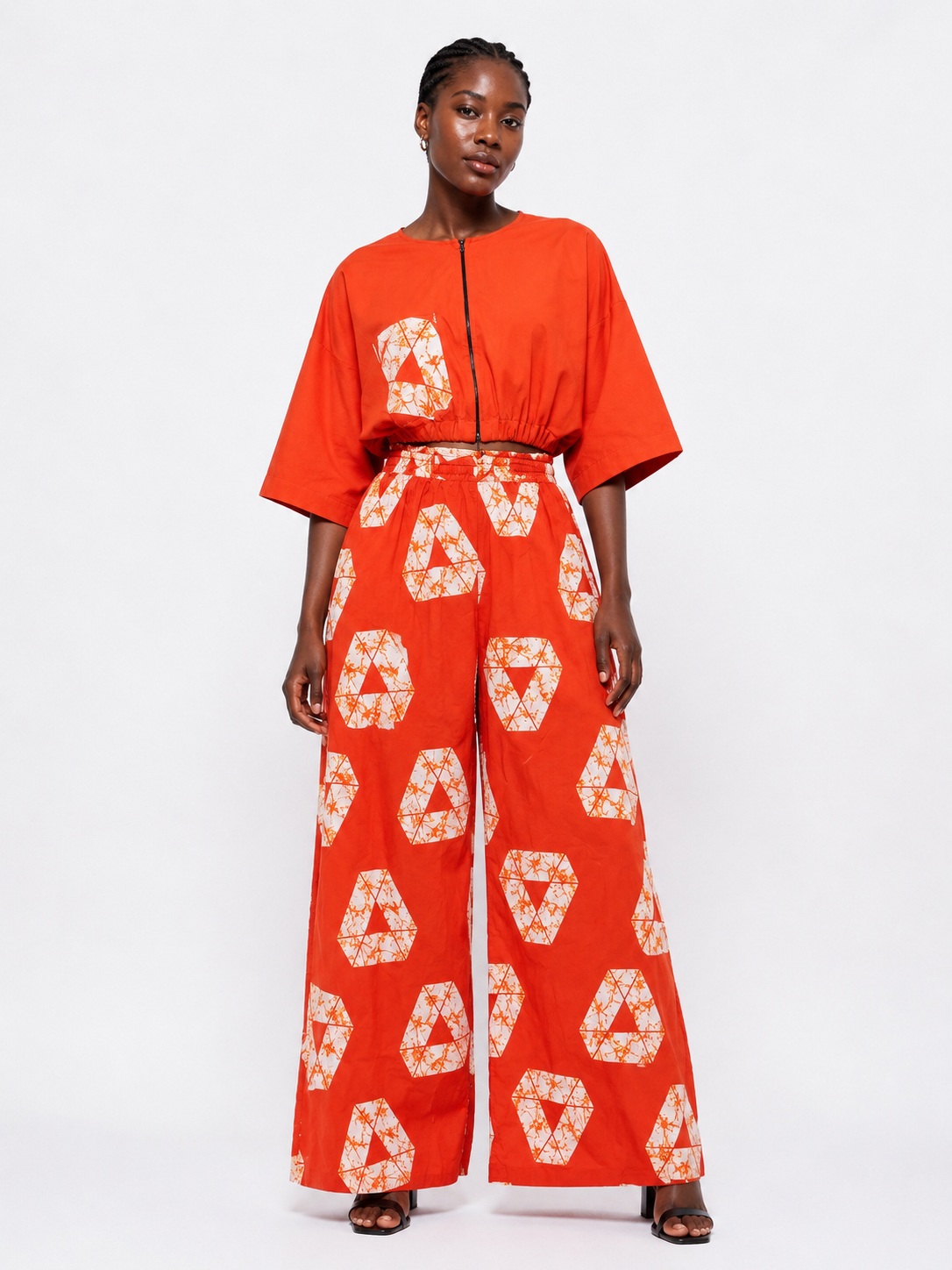 Ankara 2-Piece Zip Top & Wide Leg Palazzo Set | Agbeke Style