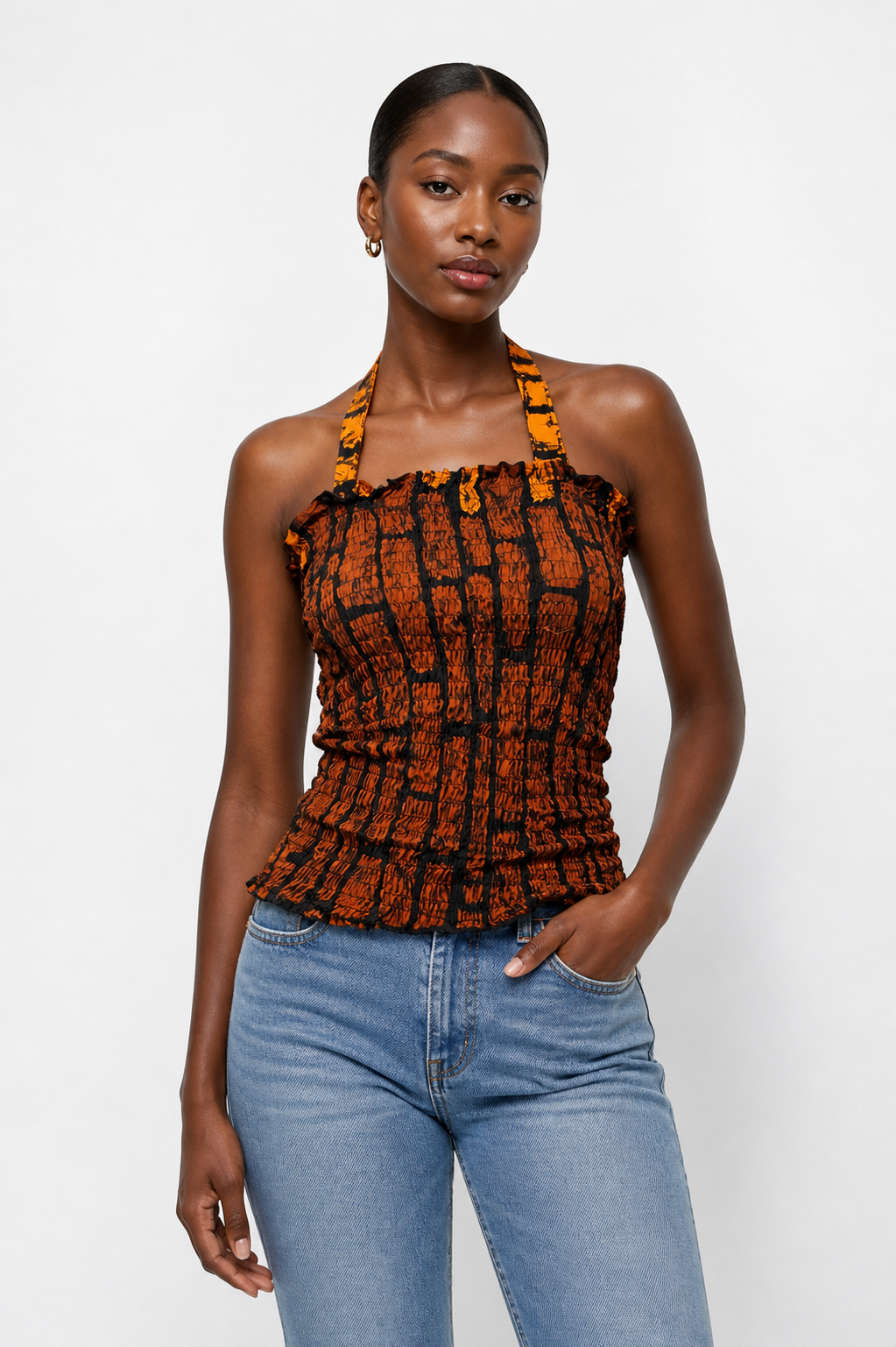 *Ankara Smocked Halter Top | African Print Top | Agbeke Style