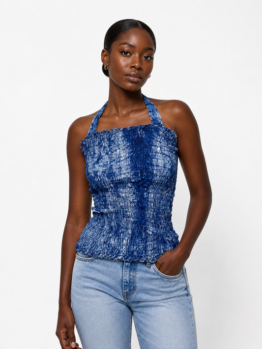 Ankara Smocked Halter Top | African Print Top | Agbeke Style