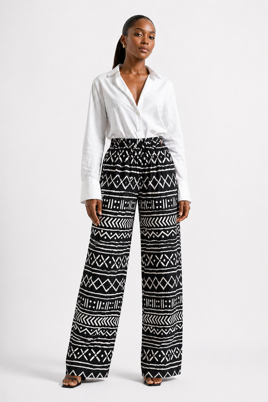 Ankara Wide Leg Pants (0426) | African Print Trousers | Agbeke Style