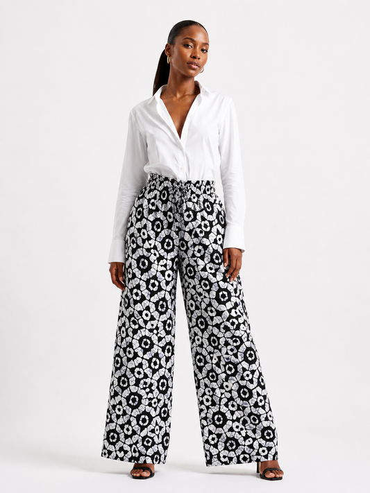 Ankara Wide Leg Palazzo Pants (0526 Collection)| African Print Trousers | Agbeke Style