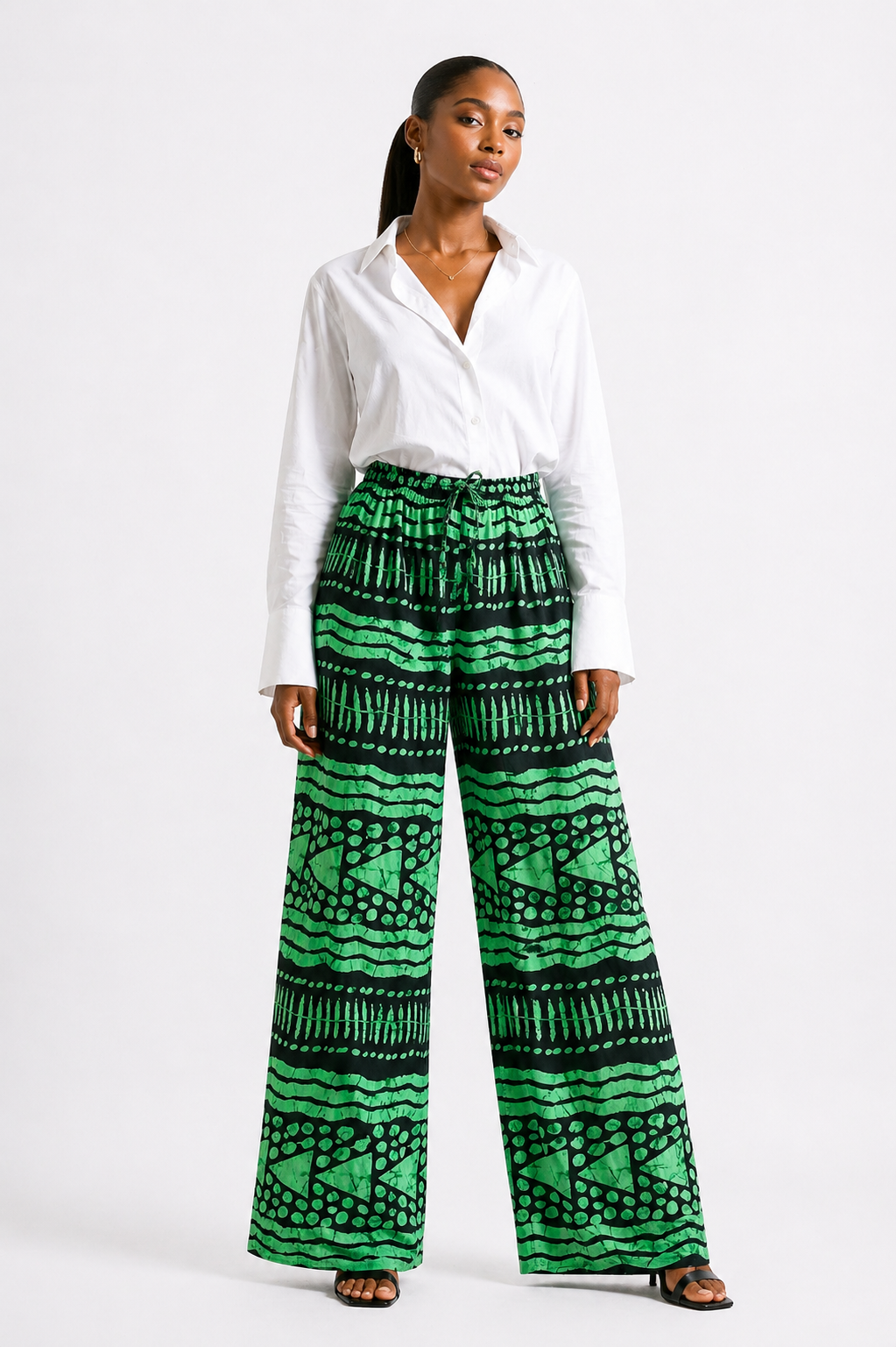 Ankara Wide Leg Pants (0426) | African Print Trousers | Agbeke Style