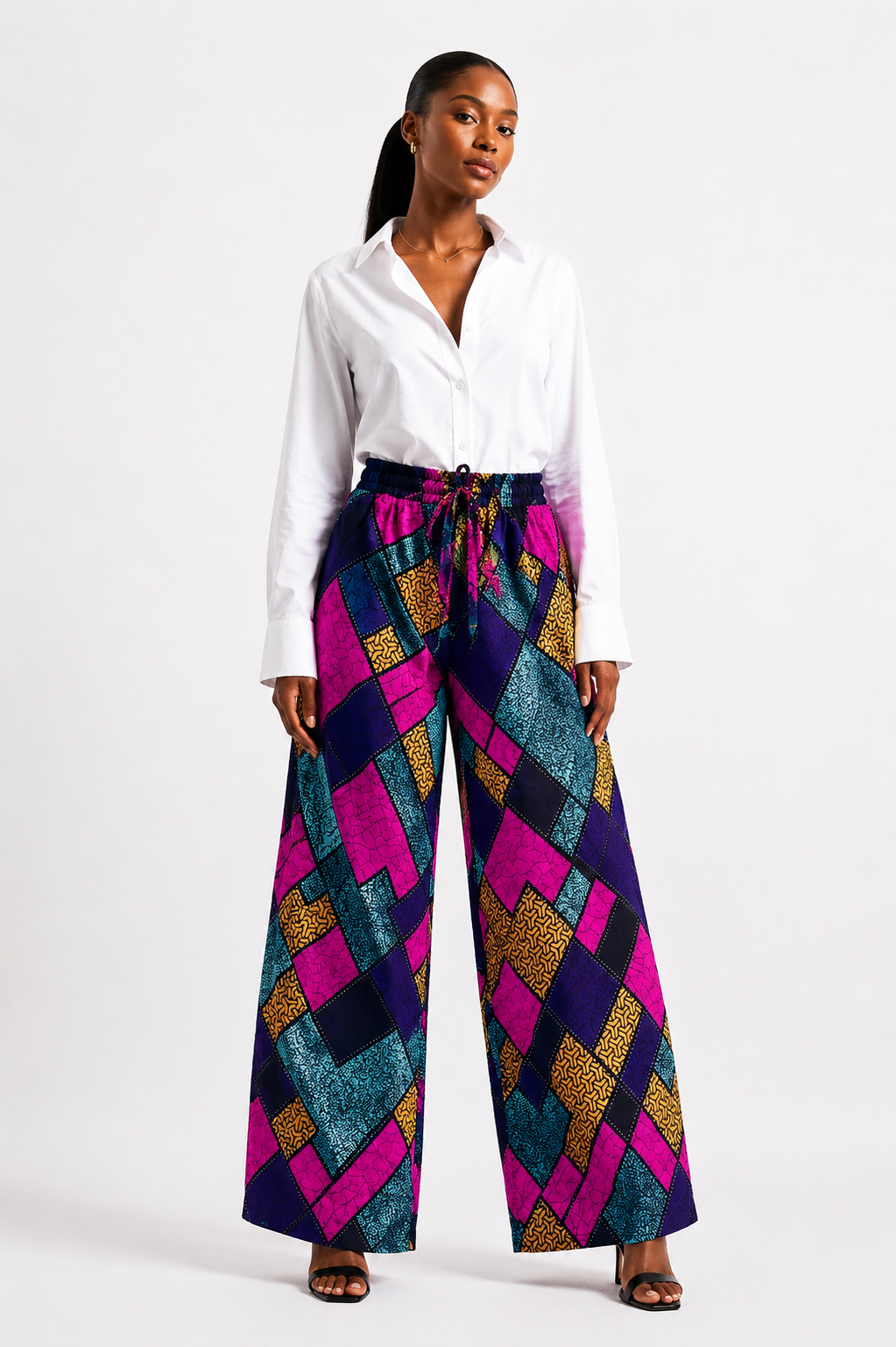Ankara Wide Leg Palazzo Pants (0526 Collection)| African Print Trousers | Agbeke Style