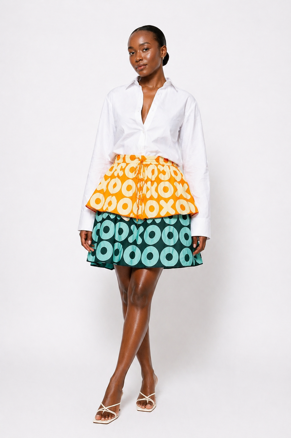 Ankara 2-Tiered Drawstring Skirt | African Print Skirt | Agbeke Style