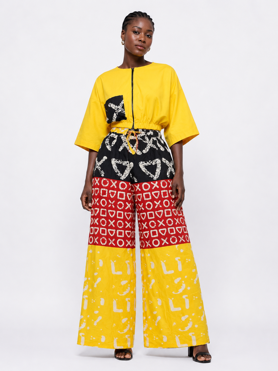 Ankara 2-Piece Zip Top & Wide Leg Palazzo Set | Agbeke Style