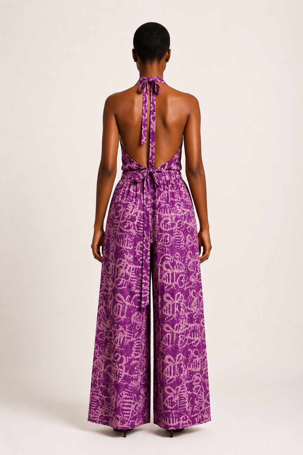 Adire Two-Piece Backless Top & Trousers  | African Print Co-ord| Agbeke Style
