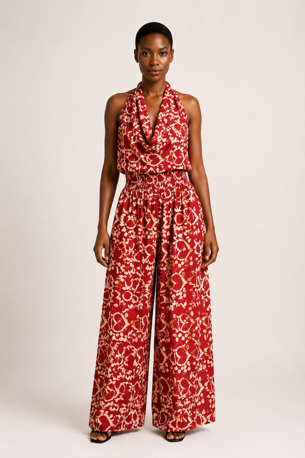 Adire Two-Piece Backless Top & Trousers  | African Print Co-ord| Agbeke Style