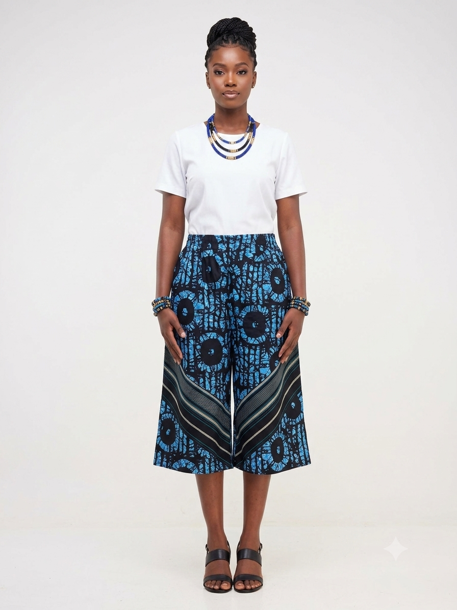 Ankara Culottes | African Print Cropped Wide Leg Pants | Agbeke Style