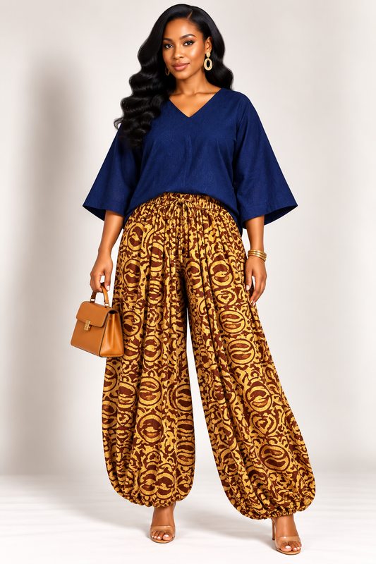 *Adire Harem Balloon Pants | African Print Trousers | Agbeke Style