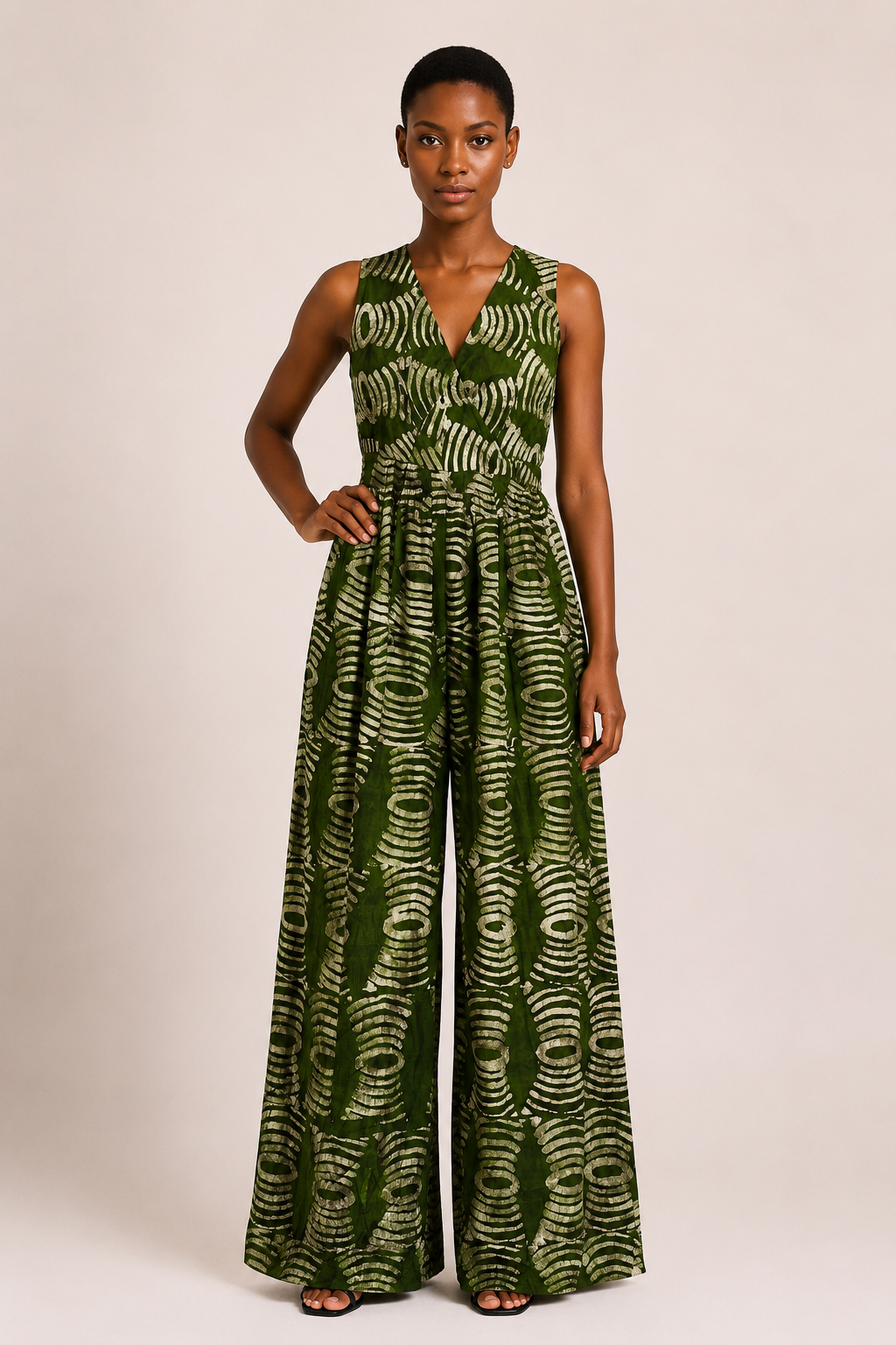 Adire Two-Piece Backless Top & Trousers  | African Print Co-ord| Agbeke Style