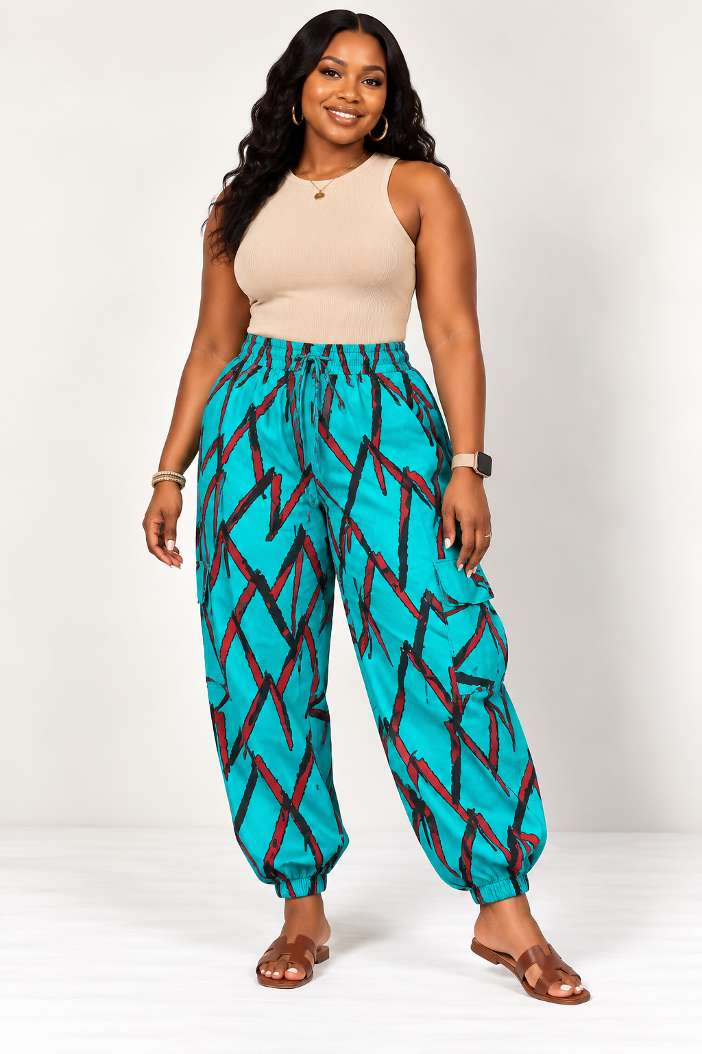 **Tapered Cargo Joggers | Men's African Print Pants | Agbeke Style