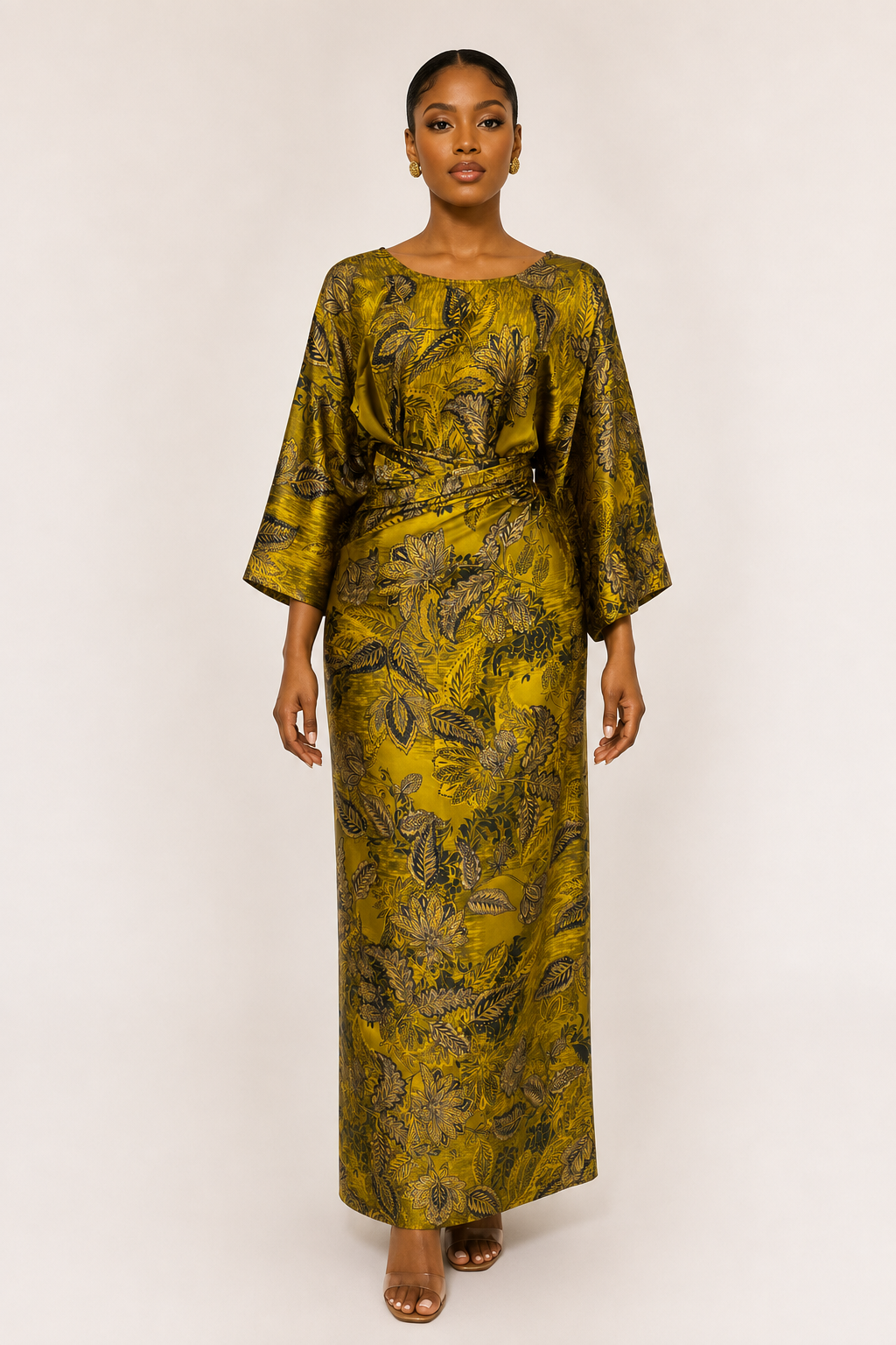 *Silky Iro & Buba Wrap Set | Floral Print Two-Piece | Agbeke Style