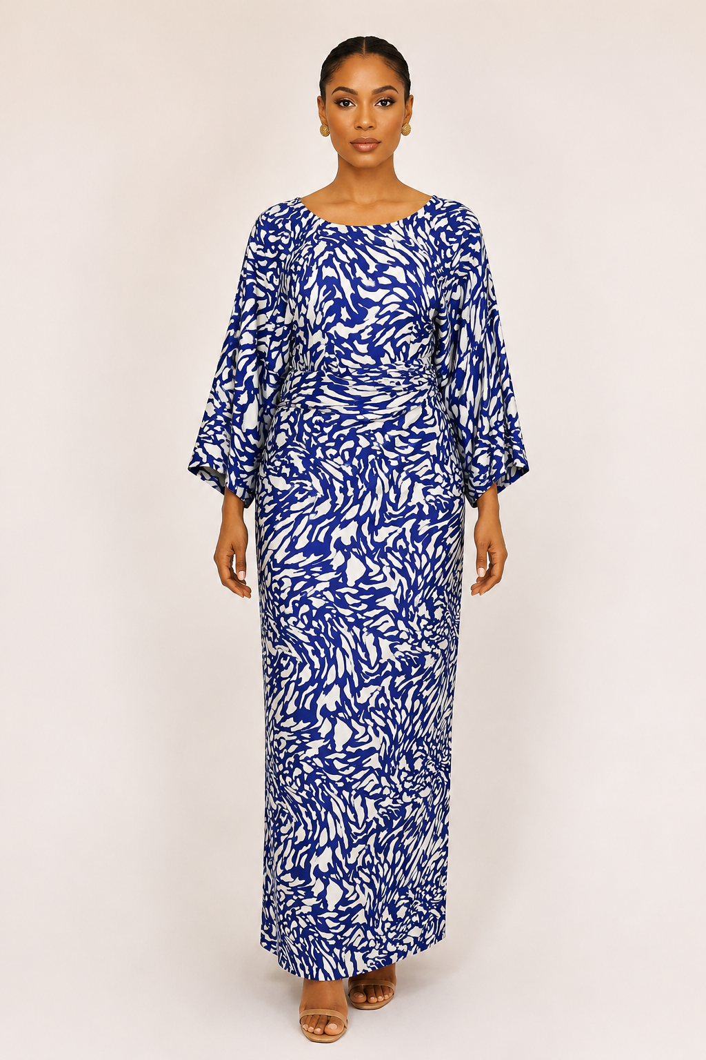 Silky Iro & Buba Wrap Set | Floral Print Two-Piece | Agbeke Style