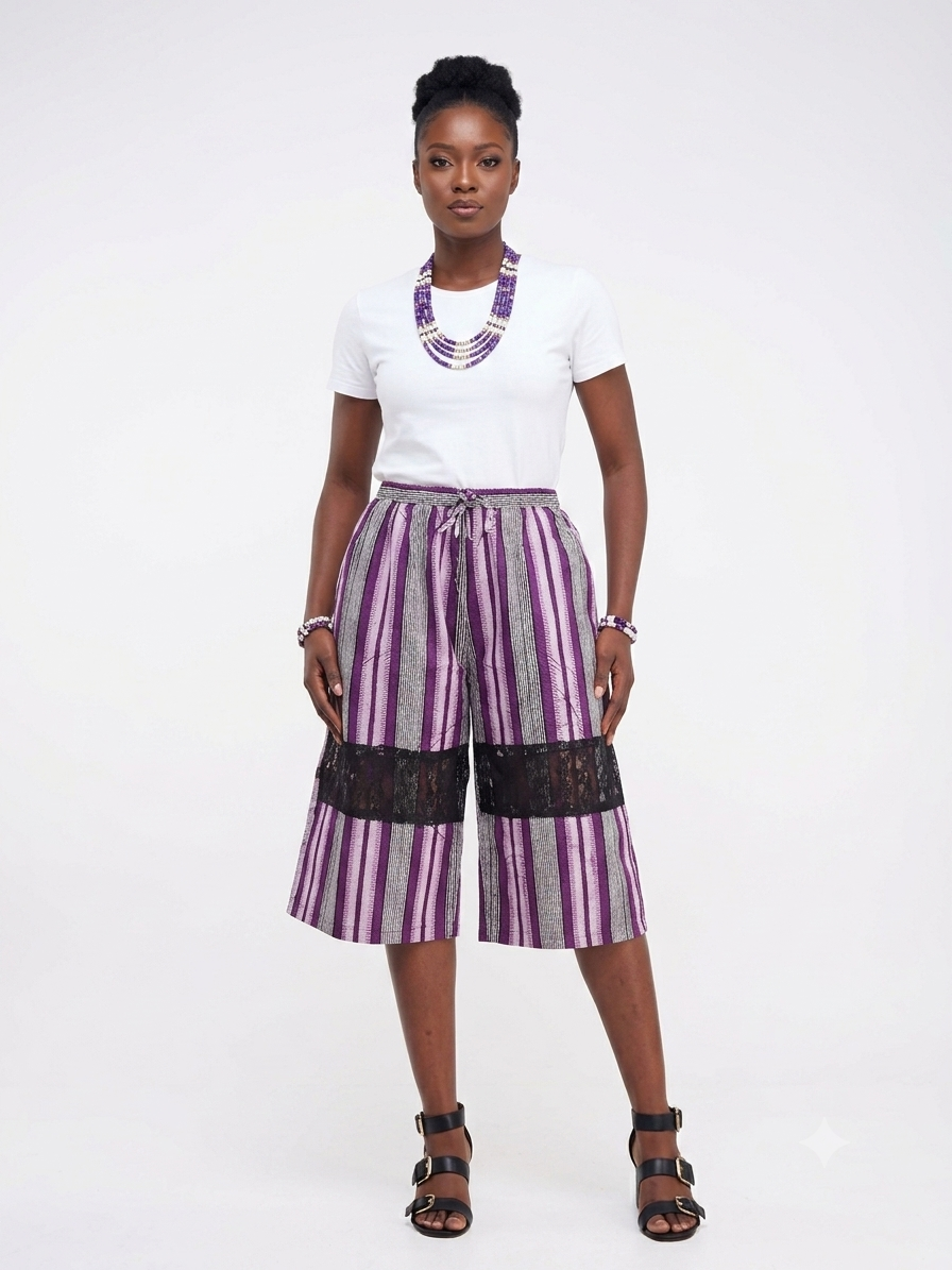 Ankara Culottes | African Print Cropped Wide Leg Pants | Agbeke Style