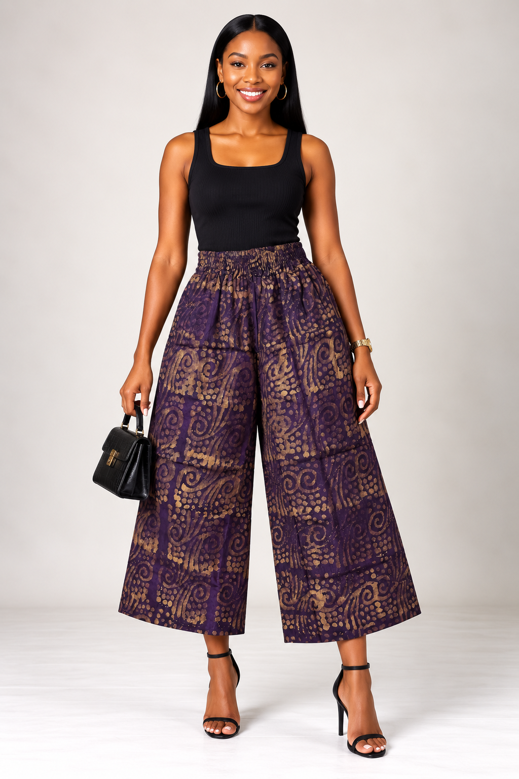 **Adire Wide-Leg Culotte Pants | Agbeke Style