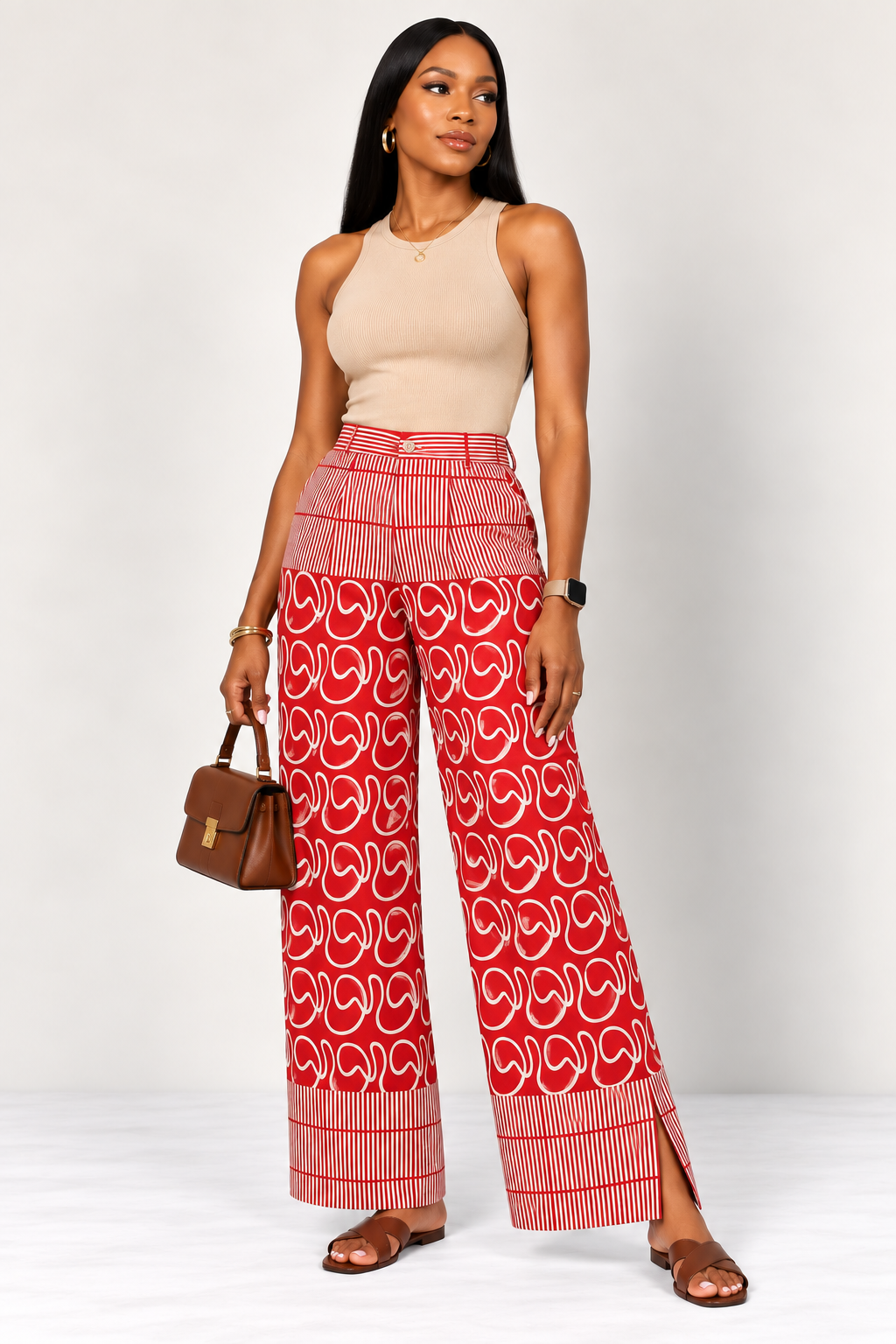 Slitted Wide-Leg Drawstring Trousers | Men's African Print Pants | Agbeke Style