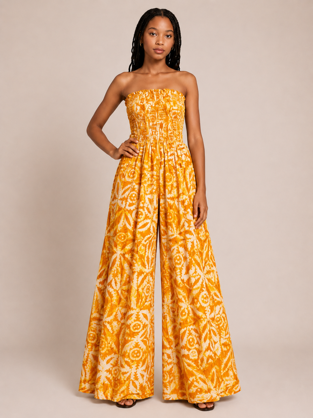 Ankara Smocked Strapless Jumpsuit | African Print Jumpsuit | Agbeke Style